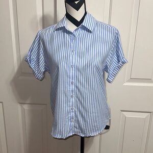 MELISSA NEPTON Light Blue and White Striped Shirt